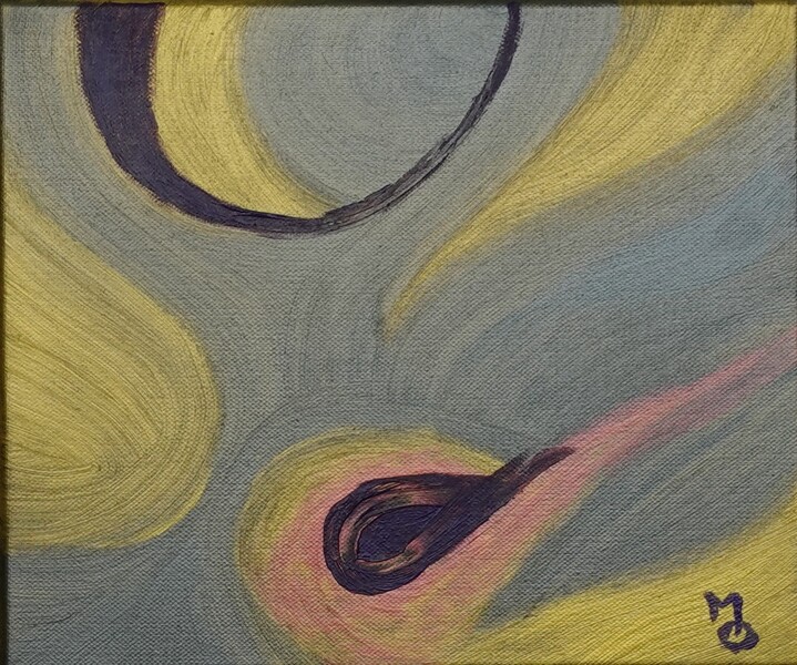 Plamen; Akryl na plátně 30 x 25, 2021