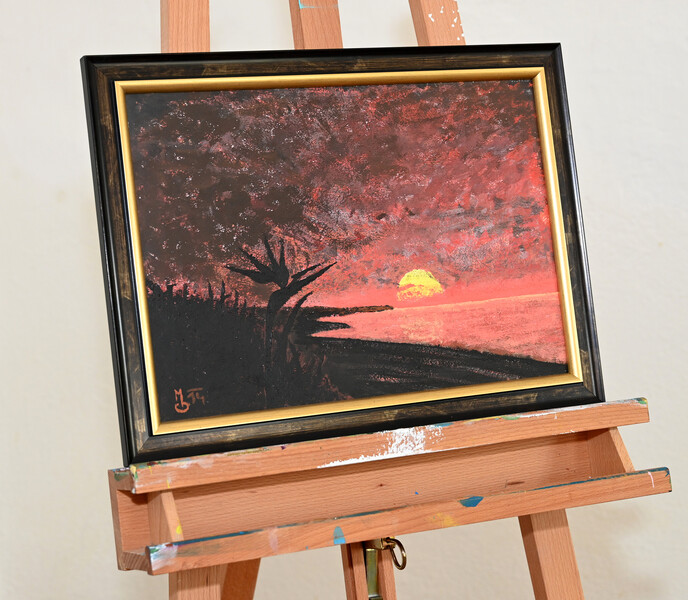 Květina; Akryl na desce 50 x 35; 2014