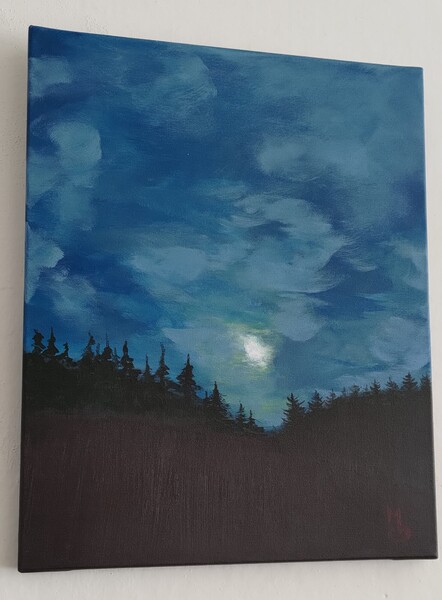 Pozastavení běžce; Akryl na plátně 40 x 50, 2020