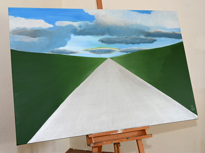 Cesta; Akryl na plátně 150 x 100, 2022