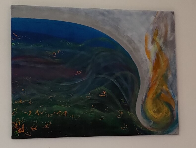 Ztišení; Akryl na plátně 90 x 70, 2023