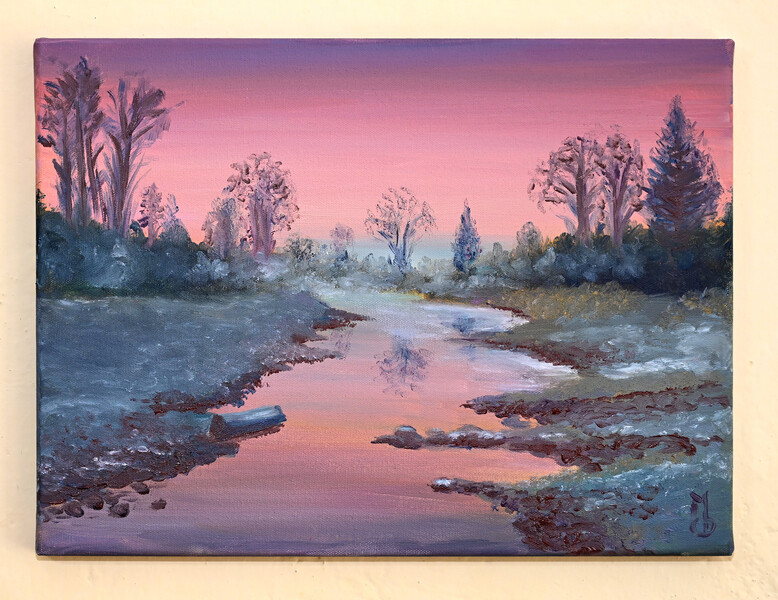 Červánky; Olej na plátně 40 x 30, 2024