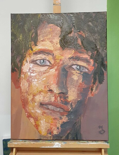 Pohled duše; Akryl na plátně 50 x 65, 2024