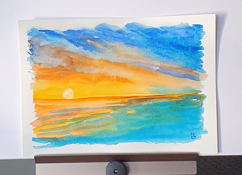 Zrcadlení; Akvarel 30 x 20, 2024