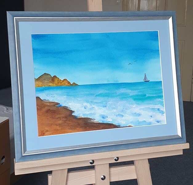 Šepot vln; Akvarel 36 x 26, 2024