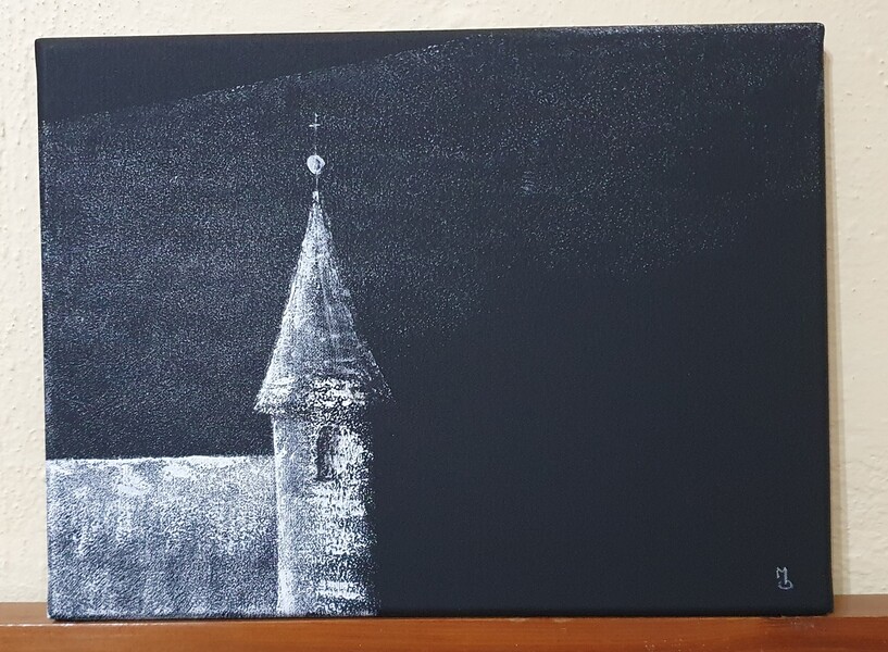 Ve stínu záře II; Akryl na plátně 40 x 30, 2024