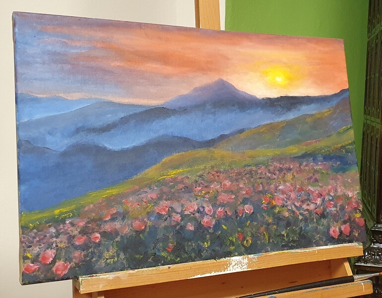 Úsvit; Olej na plátně 60 x 40, 2024