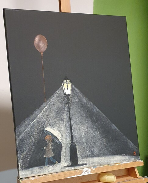 Viditelné a neviditelné; Akryl na plátně 50 x 60, 2025