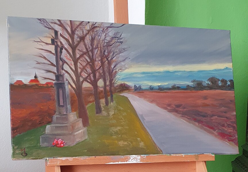 Podzim; Olej na plátně  70 x 40, 2024