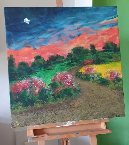 Síla naděje; Akryl na plátně 70 x 70, 2025