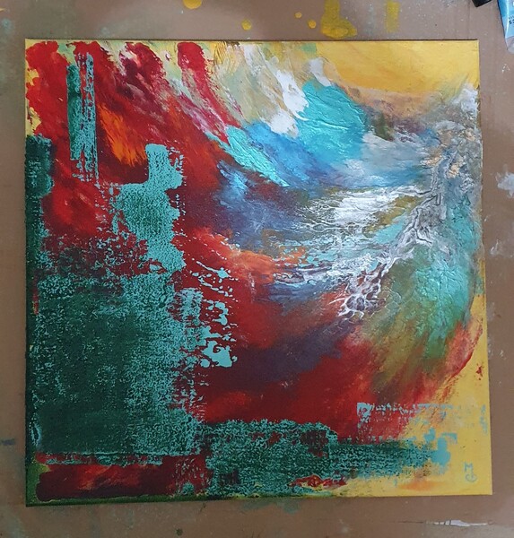 Odvaha; Akryl na plátně 70 x 70, 2025