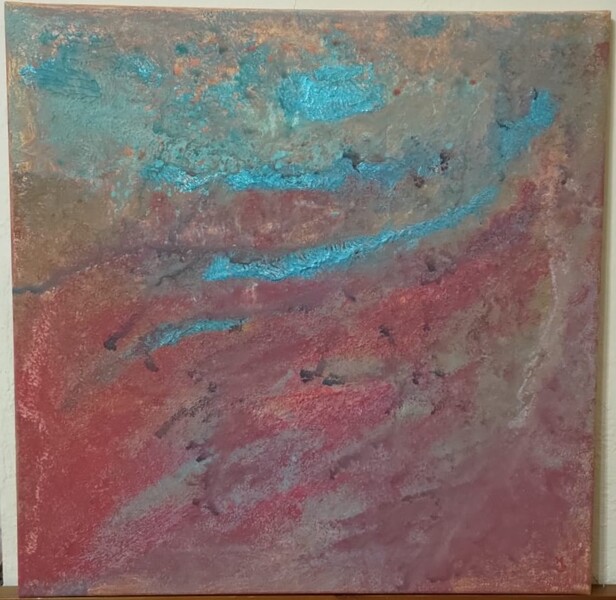 Zápas; Akryl na plátně 70 x 70, 2025