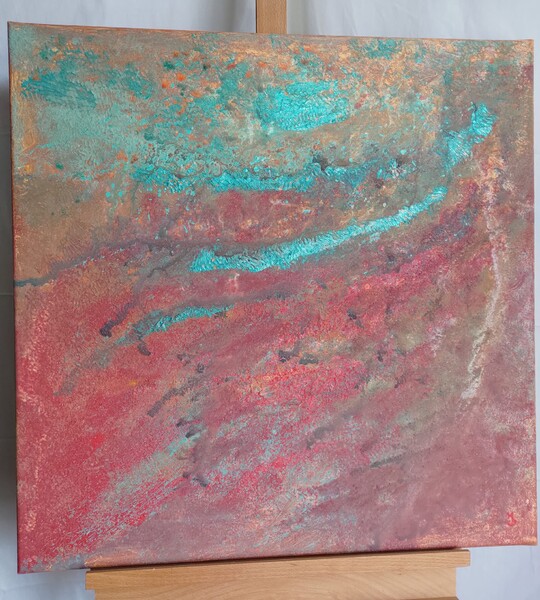 Zápas; Akryl na plátně 70 x 70, 2025