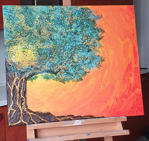 Zdroj bytí, Akryl na plátně 70 x 60, 2025