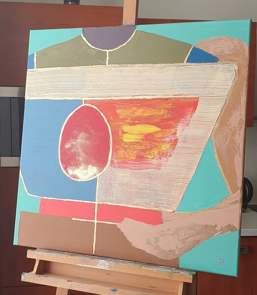 Tep jednoty; Akryl na plátně, 70 x 70, 2025