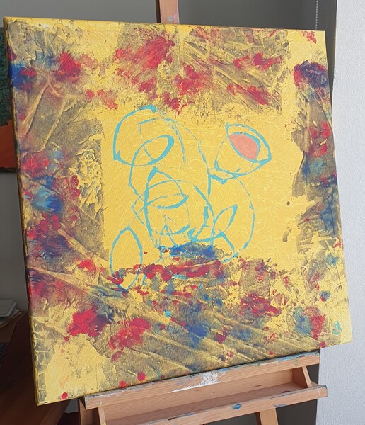 Přemítání; Akryl na plátně, 70 x 70, 2025
