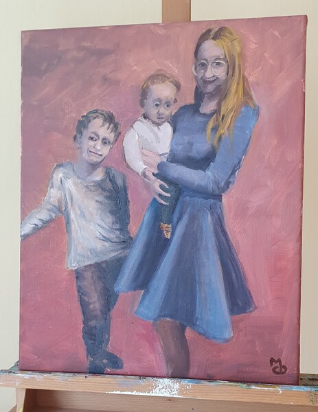 Děti; Olej na plátně 40 x 50, 2026