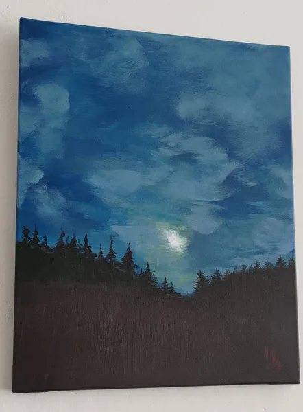 Pozastavení běžce; Akryl na plátně 40 x 50, 2020